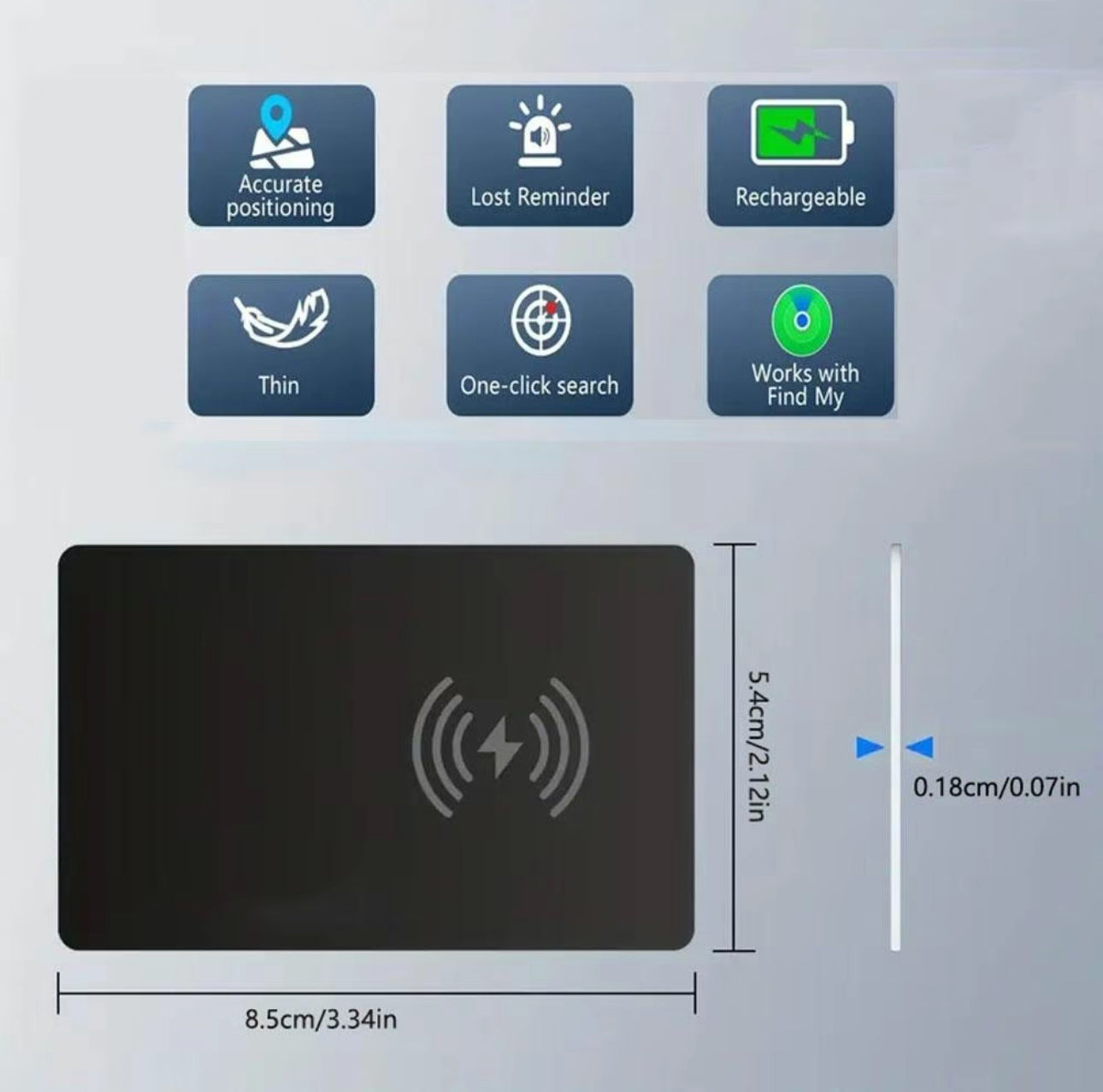Wallet GPS Tracker Card – Works with Apple Find My