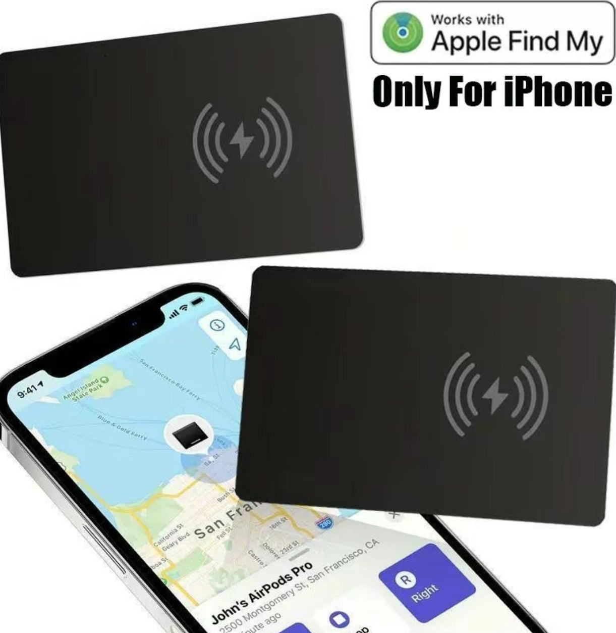 Wallet GPS Tracker Card – Works with Apple Find My