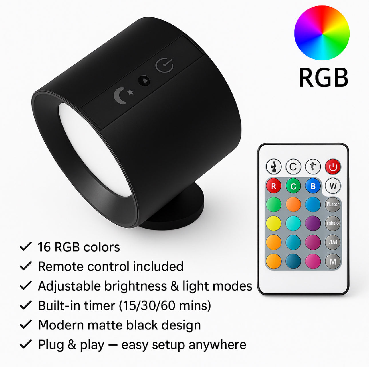 Magnetic LED Wall Light Wireless + Remote | 360° Touch Glow