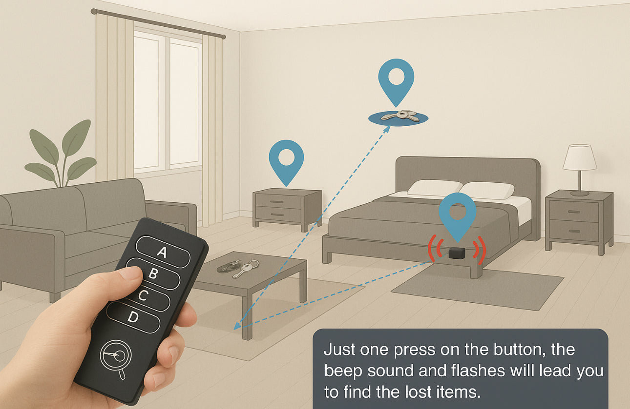 Find It Fast – Wireless Key Finder Kit with Beep & Flash Alerts