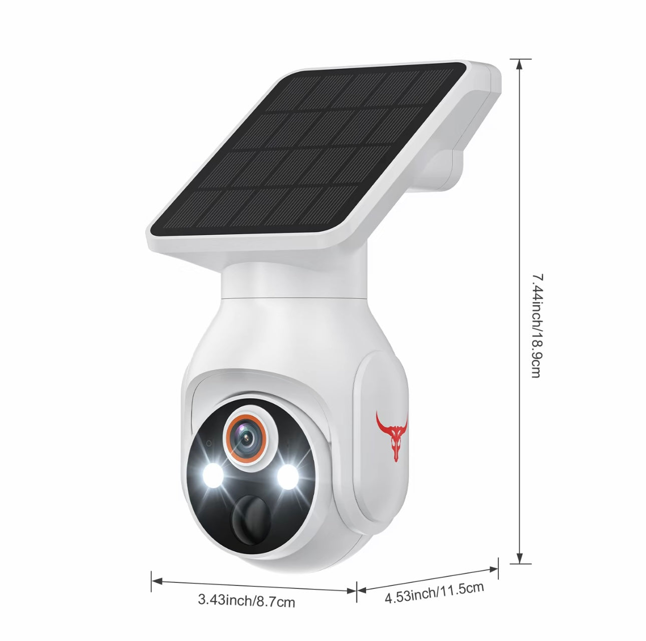 Wireless Solar Security Camera with Remote Control, Night Vision & Human Detection
