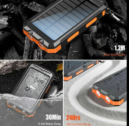 Solar Power Bank 20000mAh | Emergency Charger with Torch & USB Output