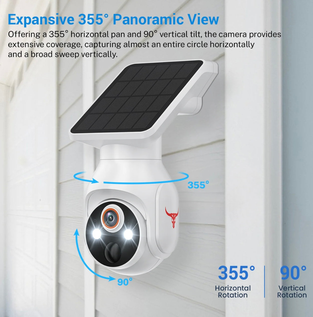 Wireless Solar Security Camera with Remote Control, Night Vision & Human Detection