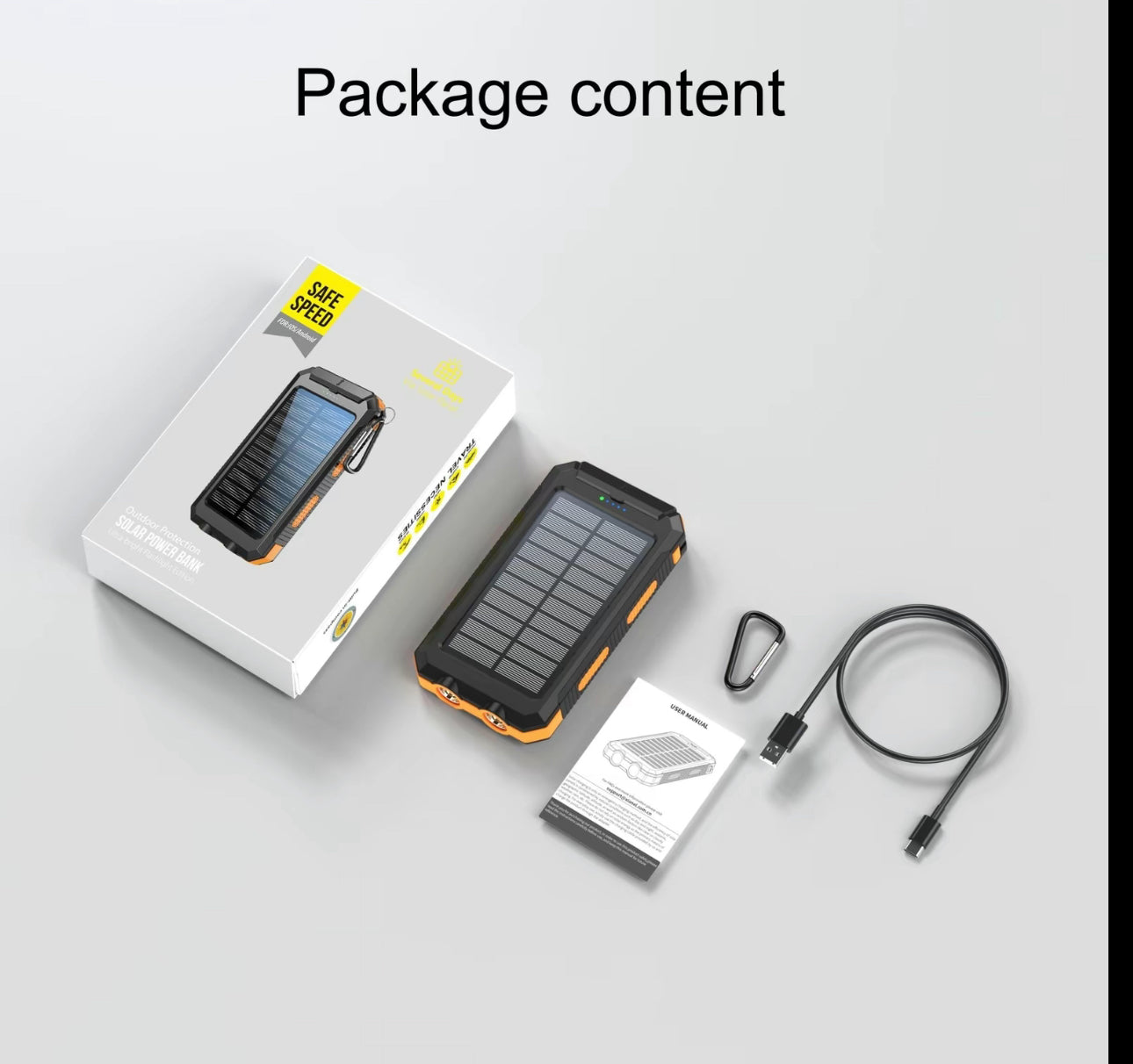 Solar Power Bank 20000mAh | Emergency Charger with Torch & USB Output