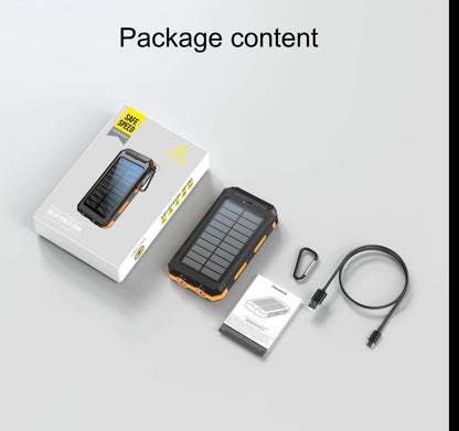 Solar Power Bank 20000mAh | Emergency Charger with Torch & USB Output